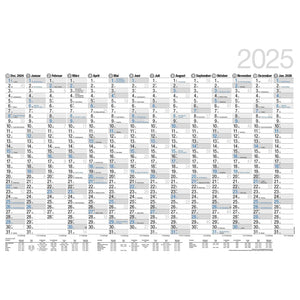 Jahresplaner "Bodensee" XL 14 Monate Schwarz-Blau 2025