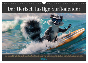 Der tierisch lustige Surfkalender Kalender 2025 - Wandkalender 2025