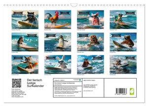 Der tierisch lustige Surfkalender Kalender 2025 - Wandkalender 2025