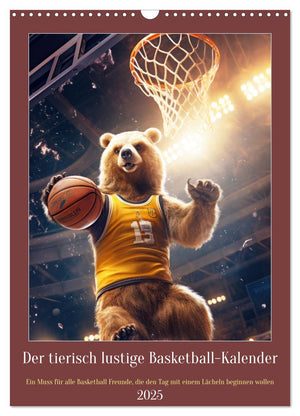 Der tierisch lustige Basketball-Kalender Kalender 2025 - Wandkalender 2025