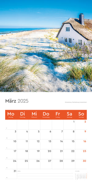 Folder kalender zeezicht - Duits. Noordzee en Baltische Zee 2025