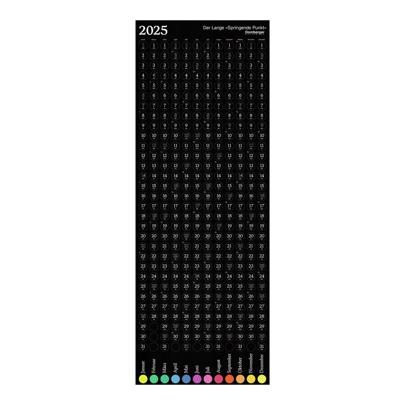 Der Lange Springende Punkt schwarz 2025 - Jahresplaner 2025