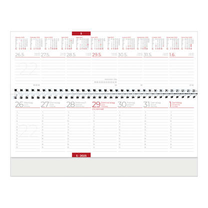 Tischquerkalender 2025 - 29,6 x 12,9 cm