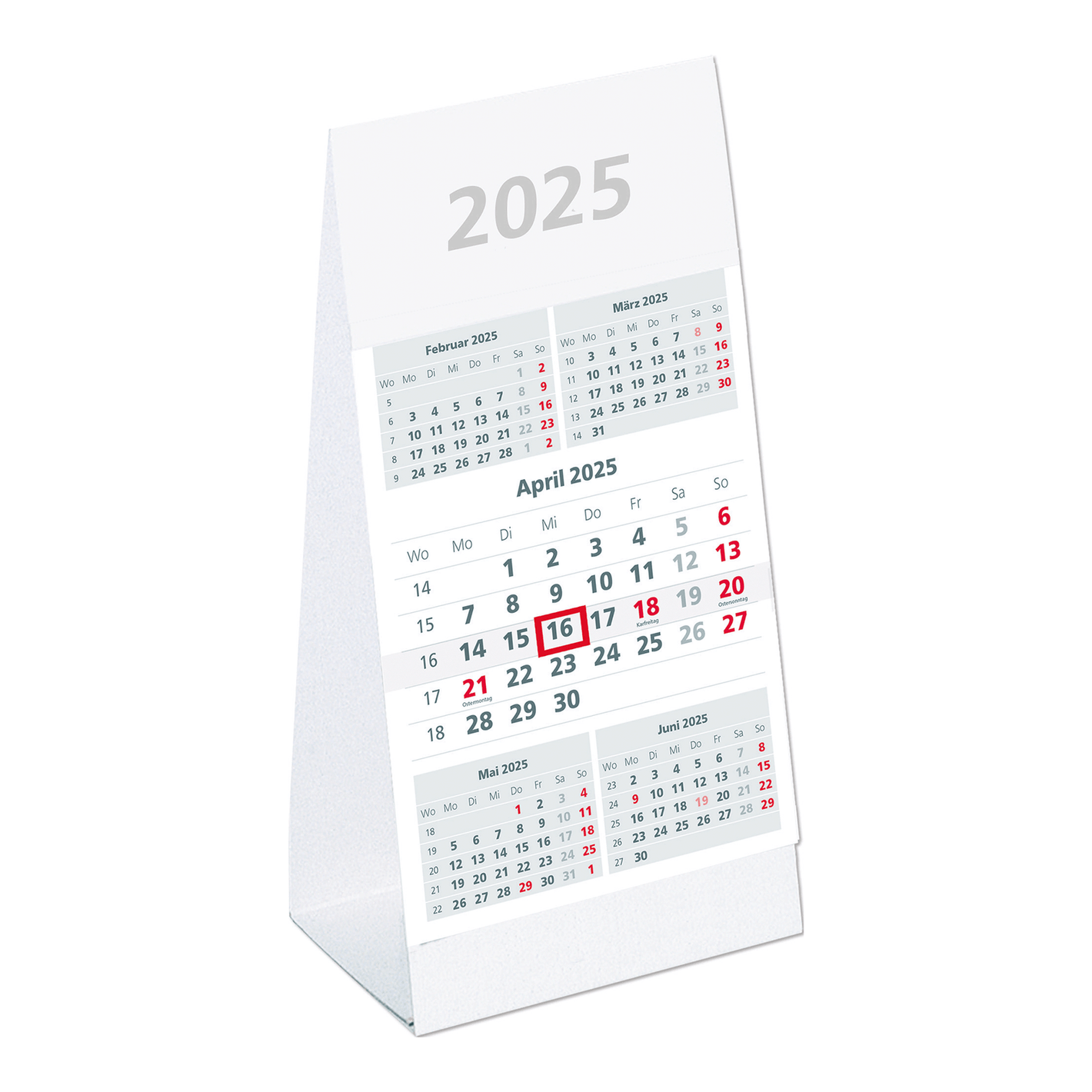 5-Monats-Aufstellkalender 2025 - Tischkalender 2025